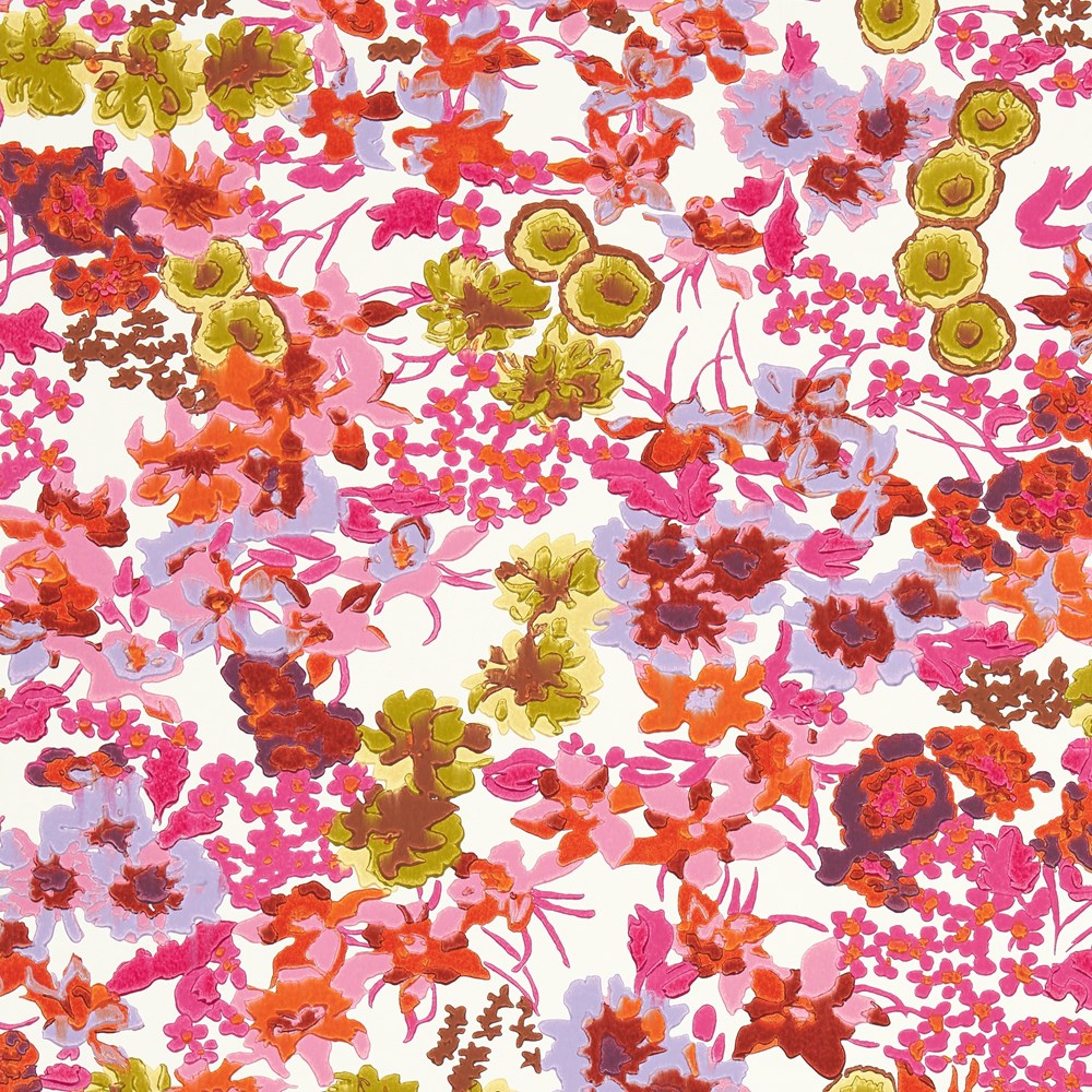 Wildflower Meadow Wallpaper 113051 by Harlequin X Sophie Robinson in Carnelian Spinel Pearl